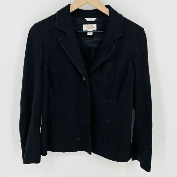 Talbots Black Three Button Blazer Size 10 Petite - Picture 1 of 4